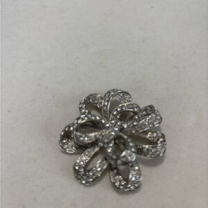 Sparkling Silver Crystal Brooch